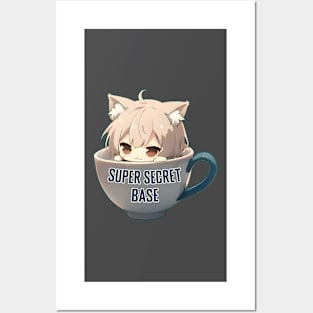 Anime Cup Cat Super Secret Base Posters and Art